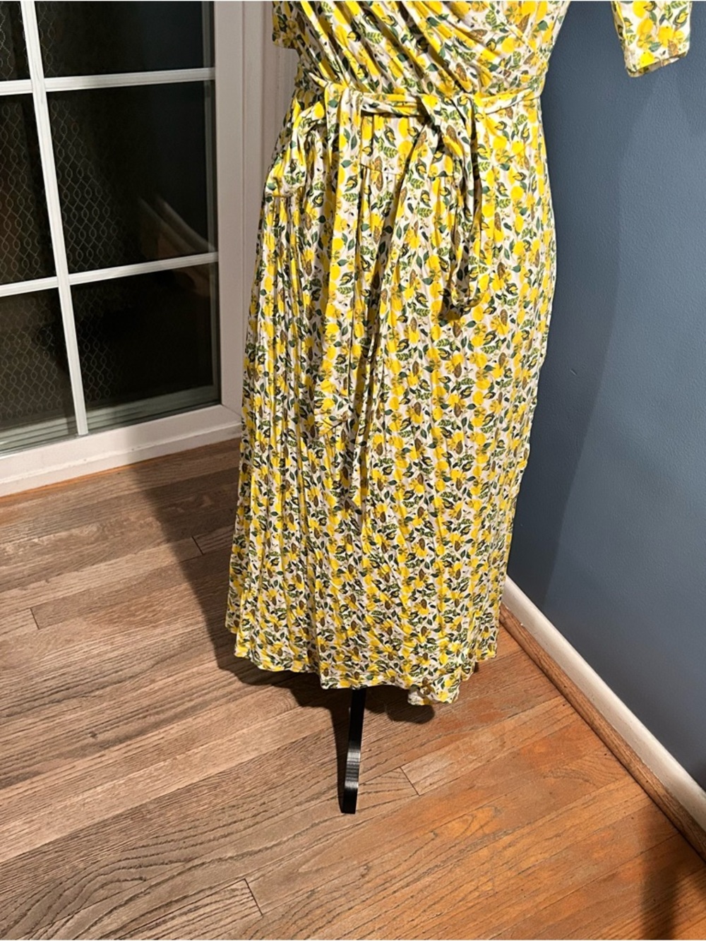 Boden Lavinia white lemon vine wrap midi dress - Picture 11 of 15